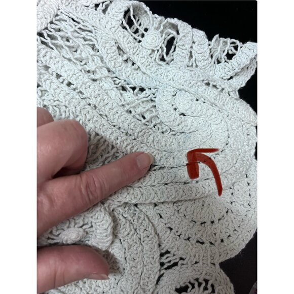 Zara Pale Green Paisley Crochet Asymmetric Handkerchief Hem Skirt Boho Fairy XS - Picture 11 of 11